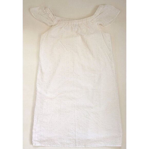 J. Crew Factory White Eyelet Summer Dress Off Shoulder Size XS J0976 - Picture 2 of 6